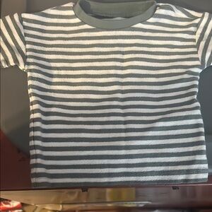 Striped Kids Shirt - Green and White